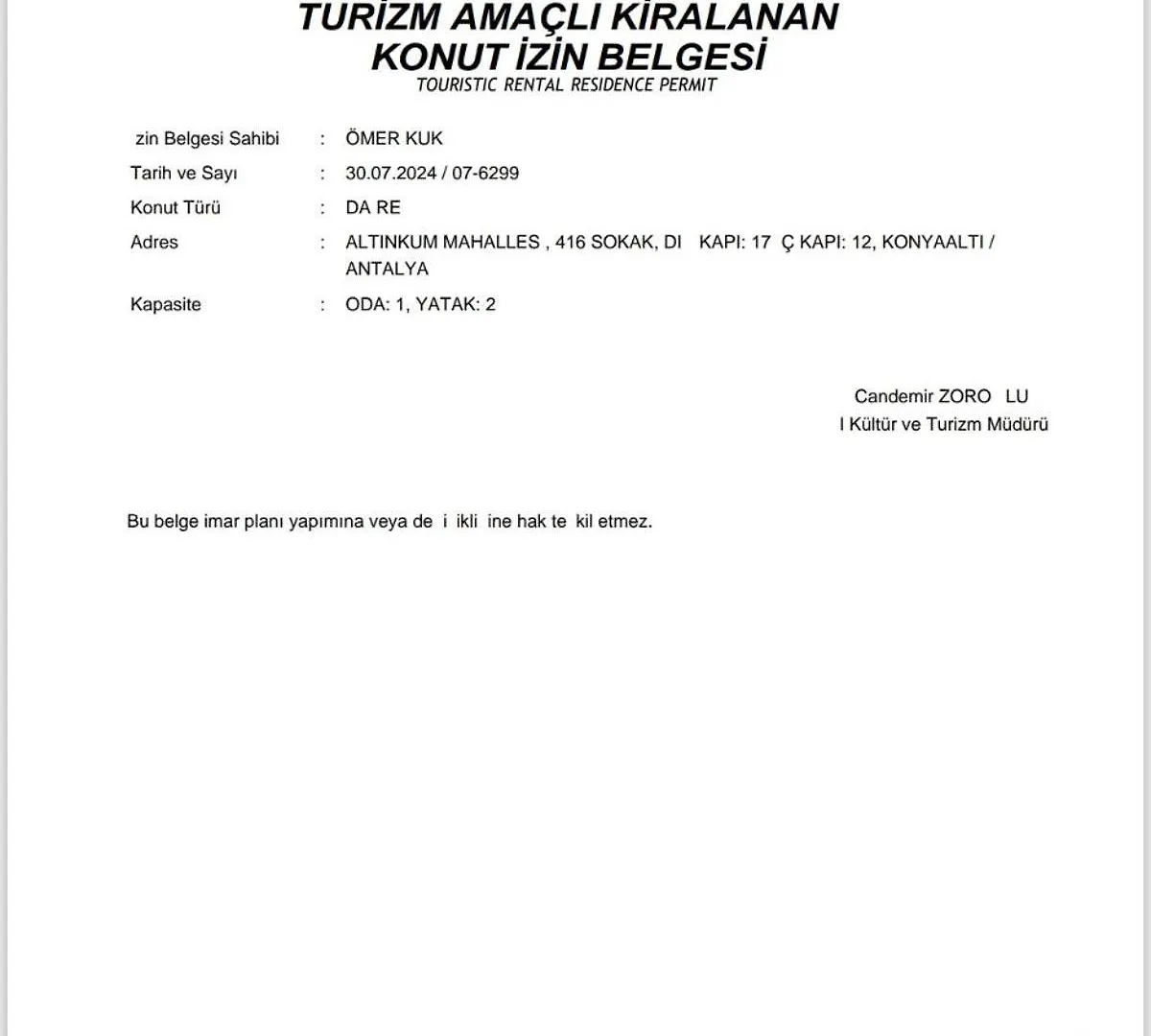 Kuk Apartment Antalya